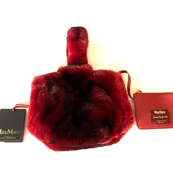 MaxMara Leather and Fur Reversible Bag, Special Edition, Red - Picture 13 of 16